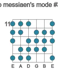Guitar scale for messiaen's mode #3 in position 11